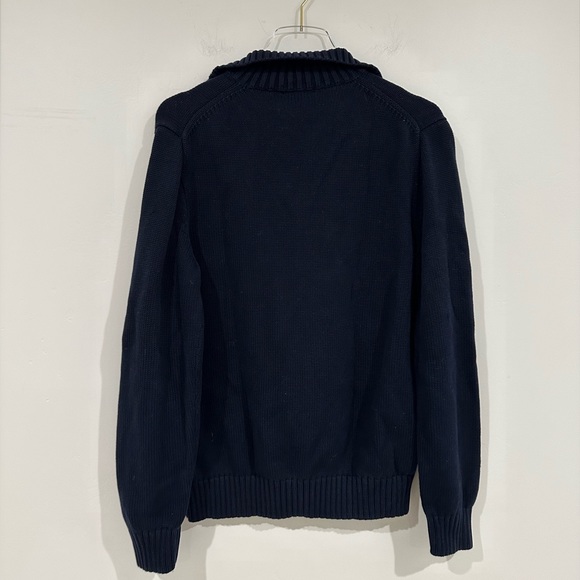 JCrew Mens Heritage Cotton Half-zip Sweater in Navy Size Medium - Picture 8 of 9